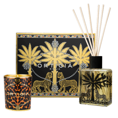  AMBRA NERA (ambré) - Coffret Bougie + Diffuseur /  ORTIGIA Sicilia