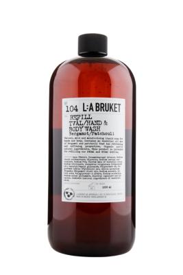 L:A BRUKET / Recharge Gel Douche 1000 ml -  N°104 Bergamote & Patchouli