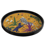 Plateau Rond Jaune JUNGLE (40 cm) /  ORTIGIA Sicilia