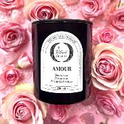  Bougie AMOUR - Quartz rose - Rose - Boise de Rose - Bois de Oud / Rituel de Lune