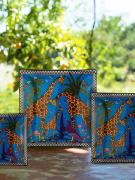  Assiette en verre Girafe bleue / Ortigia Sicilia